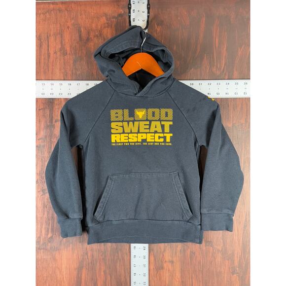 Project Rock Under Armour Pullover Hoodie Black Gold Youth XS Dwayne Johnson Kid - Picture 2 of 9